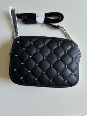 Rebecca Minkoff Diamond Quilt Studded Top-Zip Crossbody